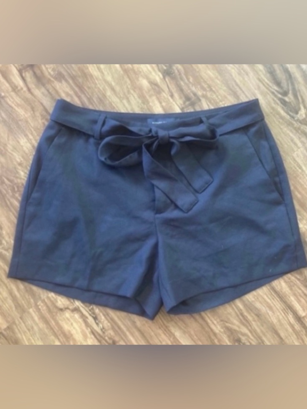 Banana Republic Black High-Waist Tie-Belt Shorts